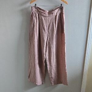 Pillar Linen Pants Size 8 Blush Rose Coloured